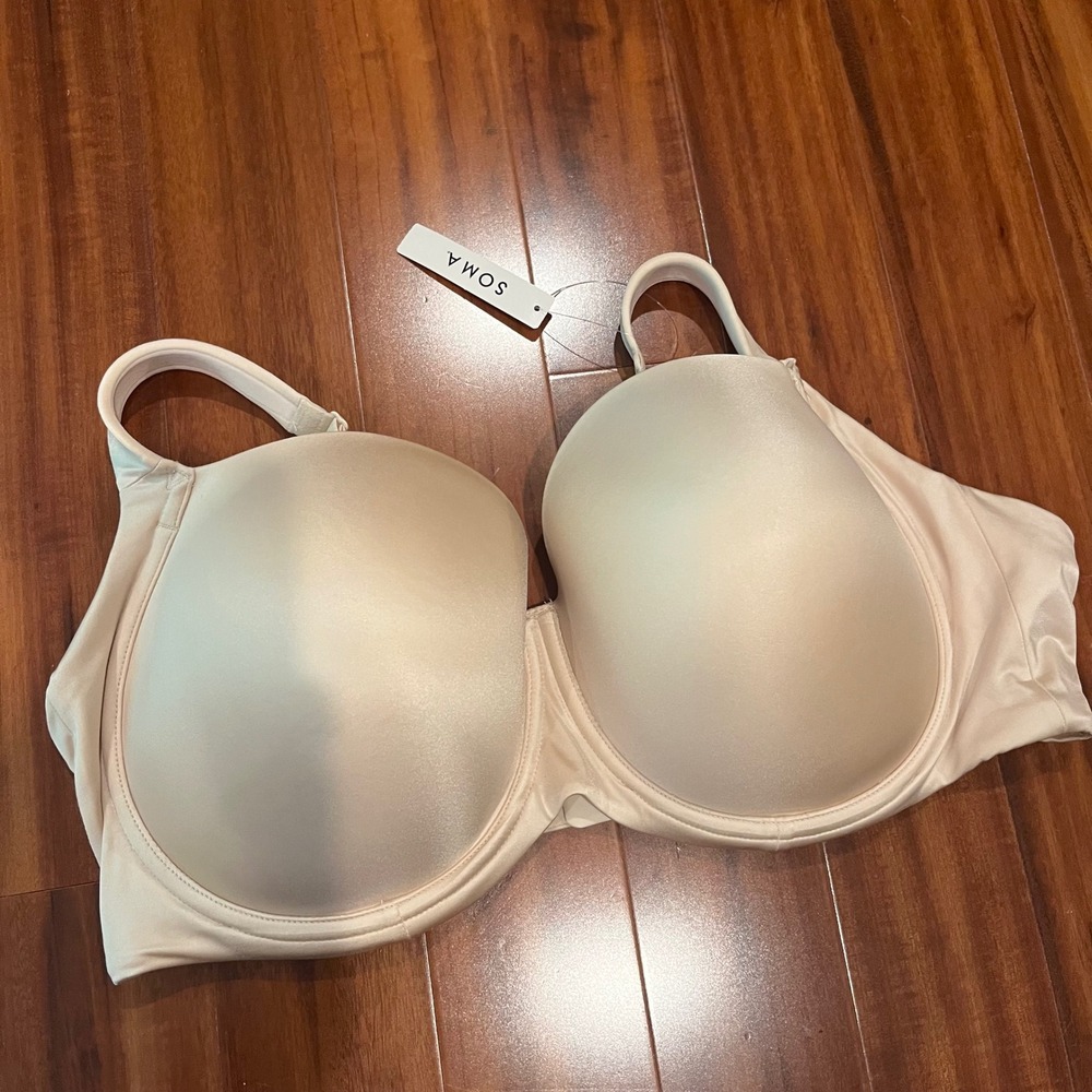 Soma 44DDD Bra Stunning Full Coverage Pale Sand Nude Plus 44F Intimate New NWT